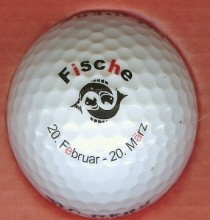 golf ball: sign of the zodiac -- Pisces