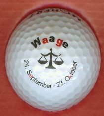 golf ball: sign of the zodiac -- Libra