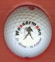 golf ball: sign of the zodiac -- Aquarius