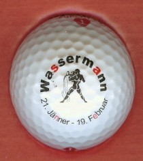 golf ball: sign of the zodiac -- Aquarius