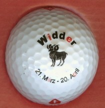 golf ball: sign of the zodiac -- Aries