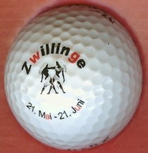 golf ball: sign of the zodiac -- Twins