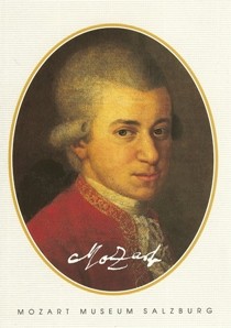 Postkarte: Ausschnitt aus dem Familienbild der Mozarts