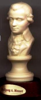 Mozart bust mini on base