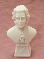 Mozart bust resin white