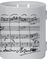 Cup: sheet music white
